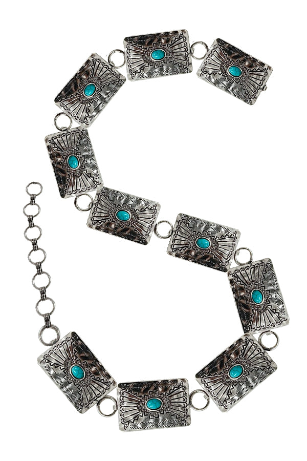 WESTERN METAL CONCHO CHAIN BELT