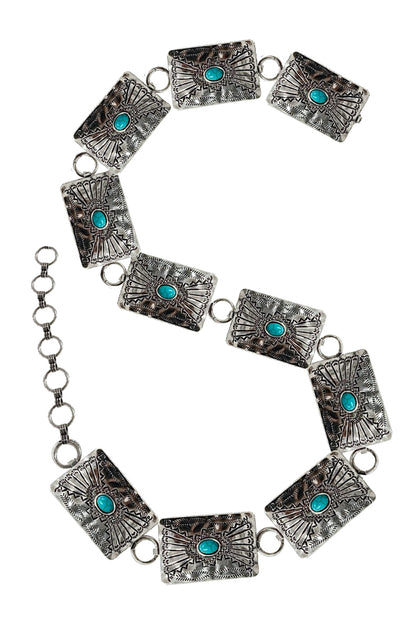 WESTERN METAL CONCHO CHAIN BELT