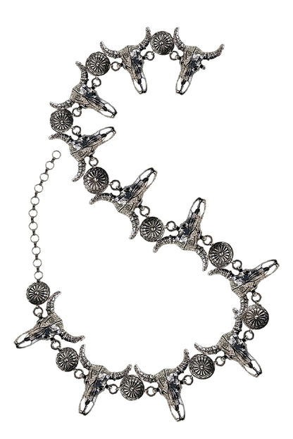 WESTERN METAL STEER HEAD CHAIN BELT