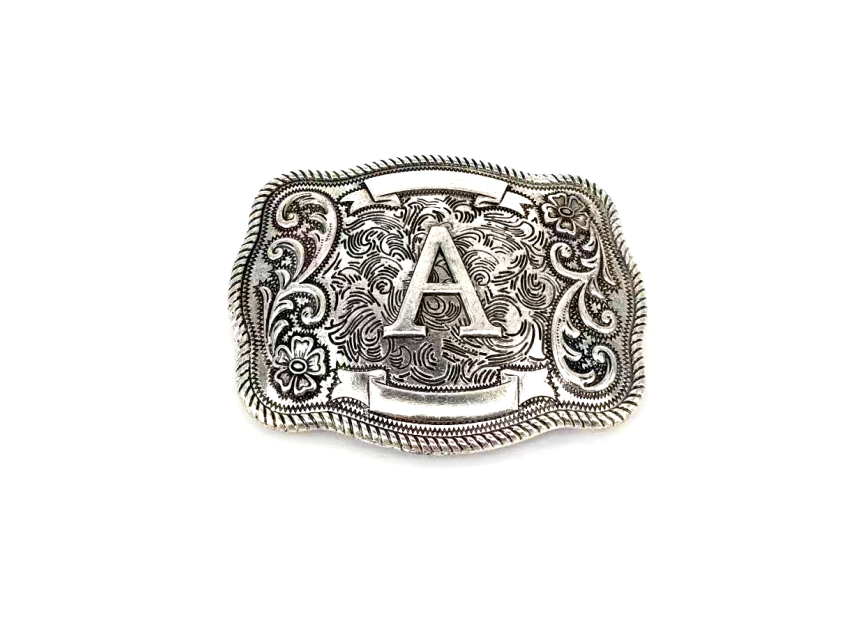 Western Filigree Initial Belt Buckle