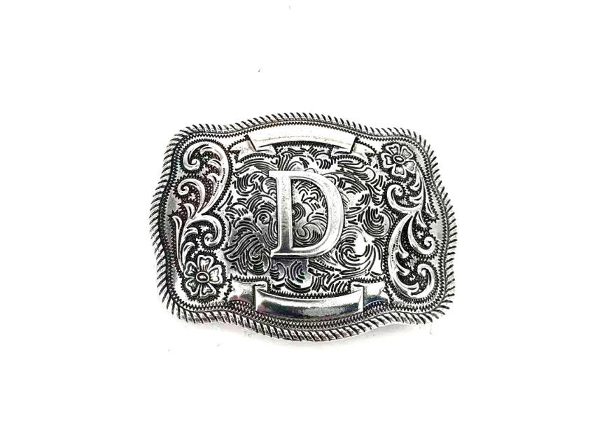 Western Filigree Initial Belt Buckle