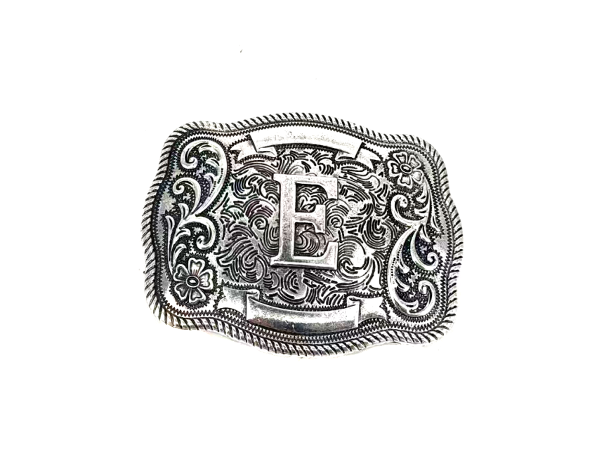 Western Filigree Initial Belt Buckle