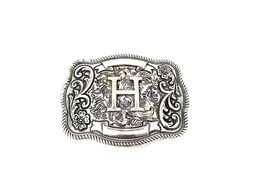 Western Filigree Initial Belt Buckle