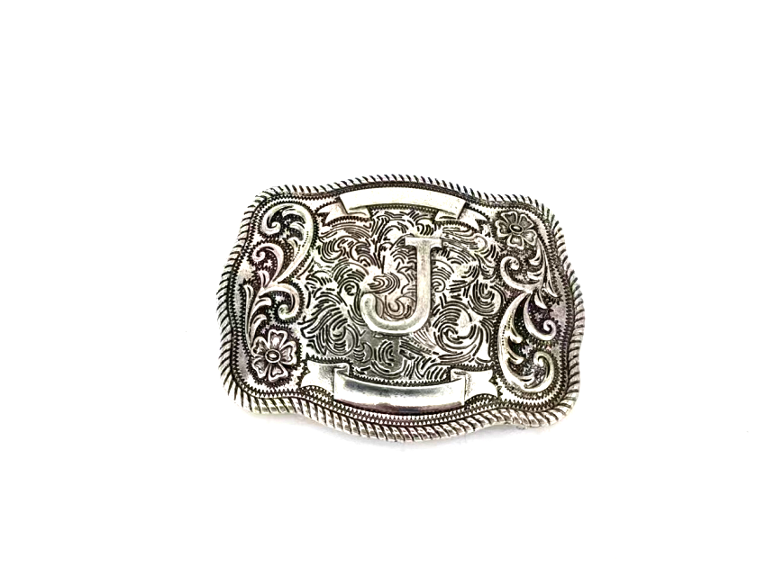 Western Filigree Initial Belt Buckle