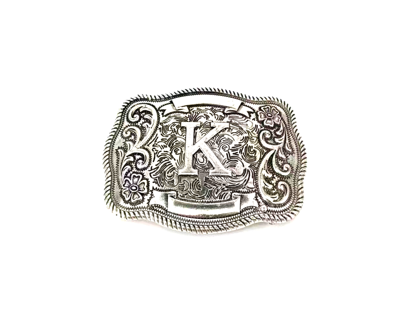 Western Filigree Initial Belt Buckle