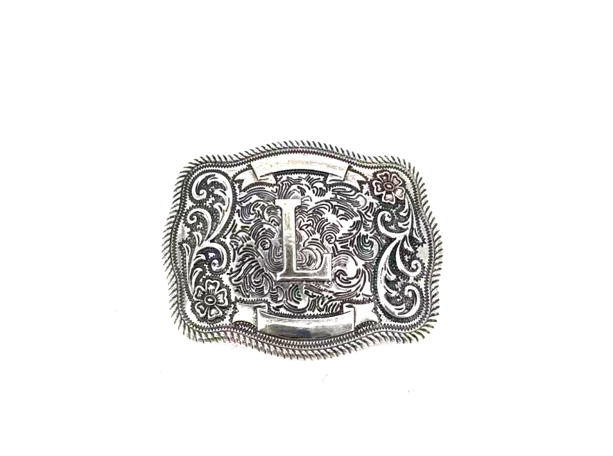 Western Filigree Initial Belt Buckle