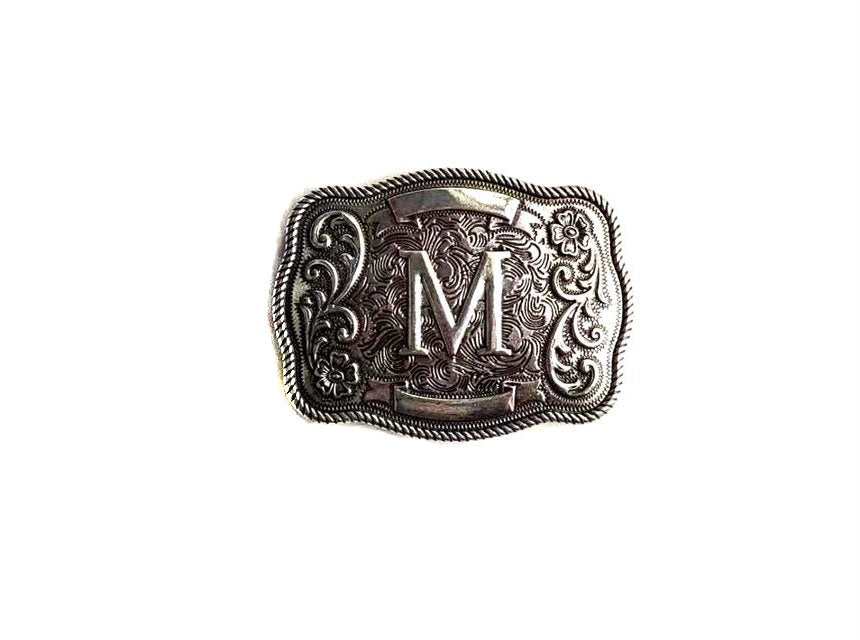 Western Filigree Initial Belt Buckle