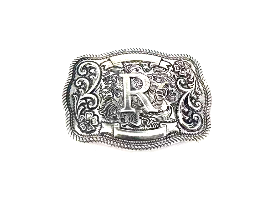 Western Filigree Initial Belt Buckle